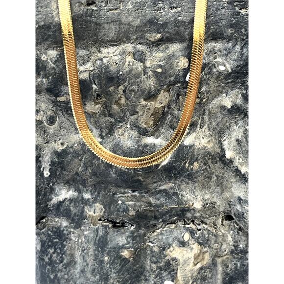 Gold Herringbone Necklace - Picture 5 of 8